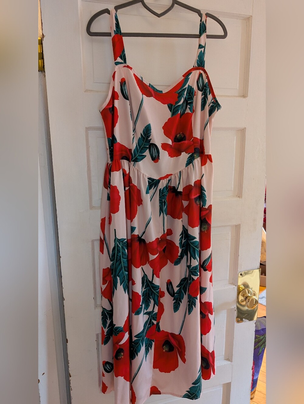Floral Red Poppy Maxi Dress - Women's Sleeveless Summer Dress